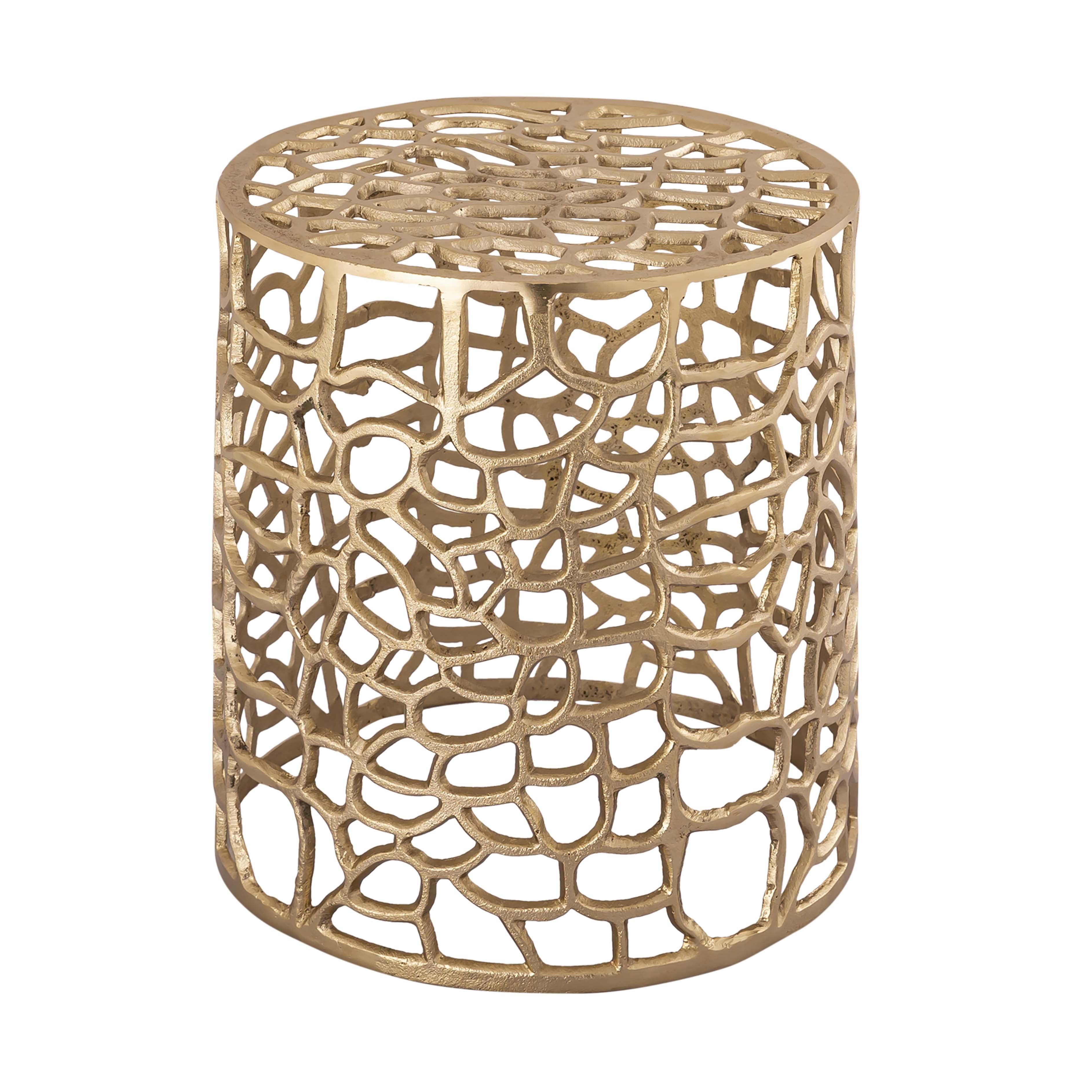 Sophia Tiny Round Gold Aluminum Accent Table