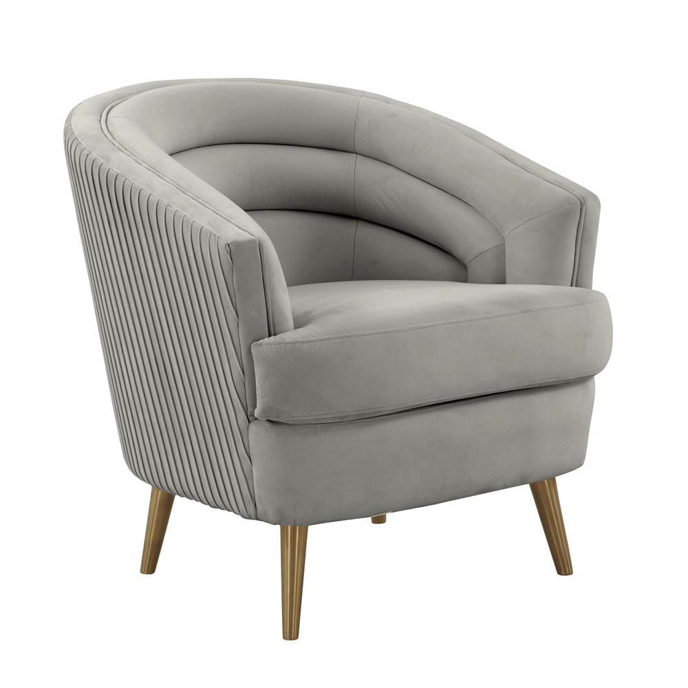 TOV Furniture Jules Light Grey Velvet Accent Chair