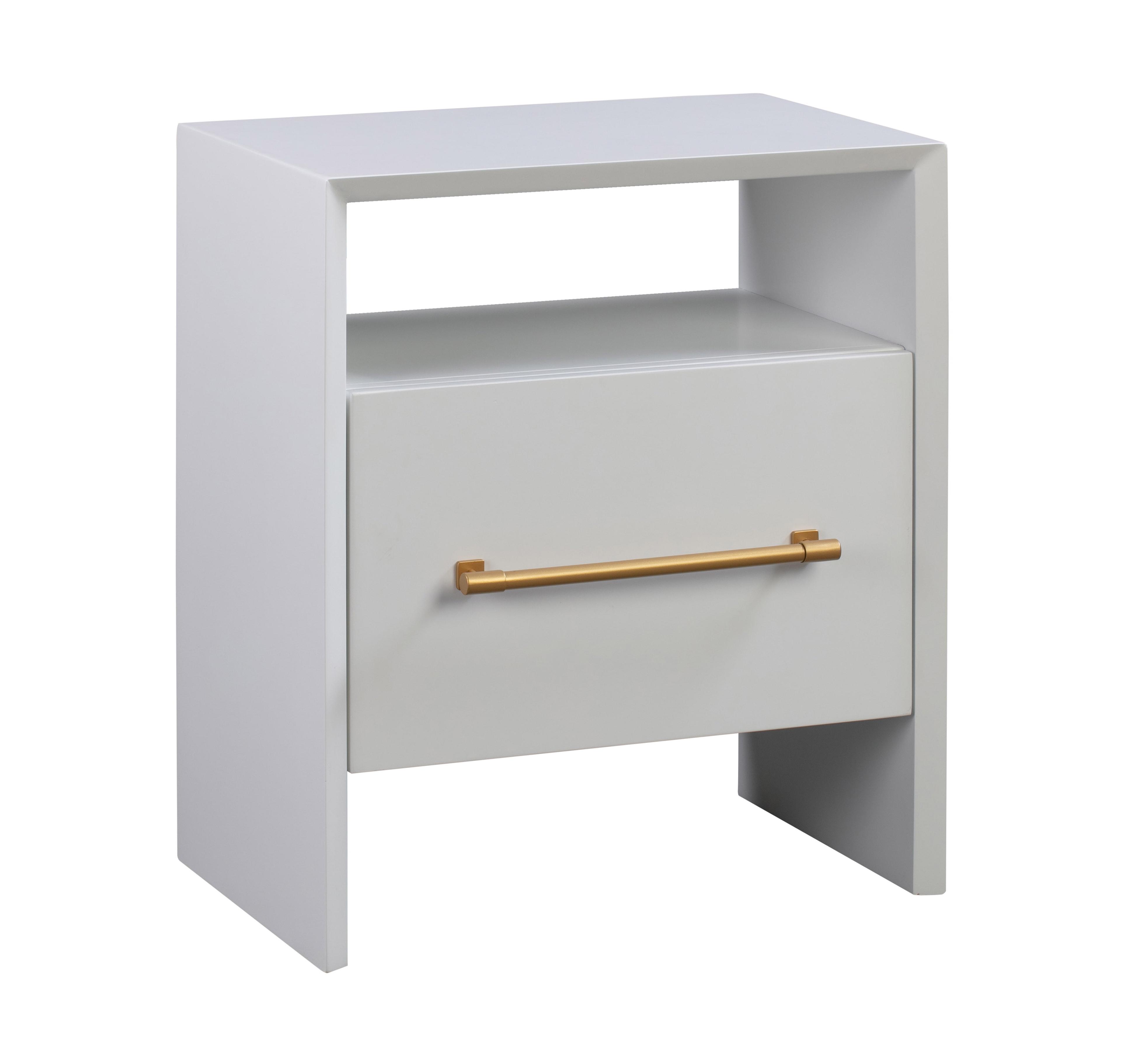 TOV Furniture Libre White Nightstand with Gold Accent