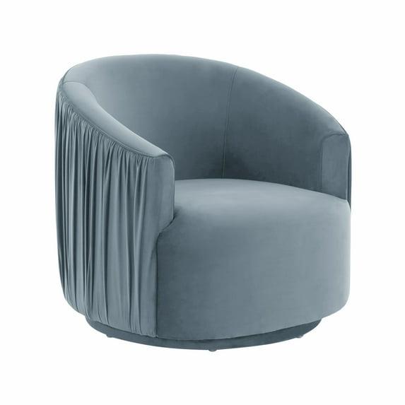 TOV Furniture Velvet Swivel Barrel Chair