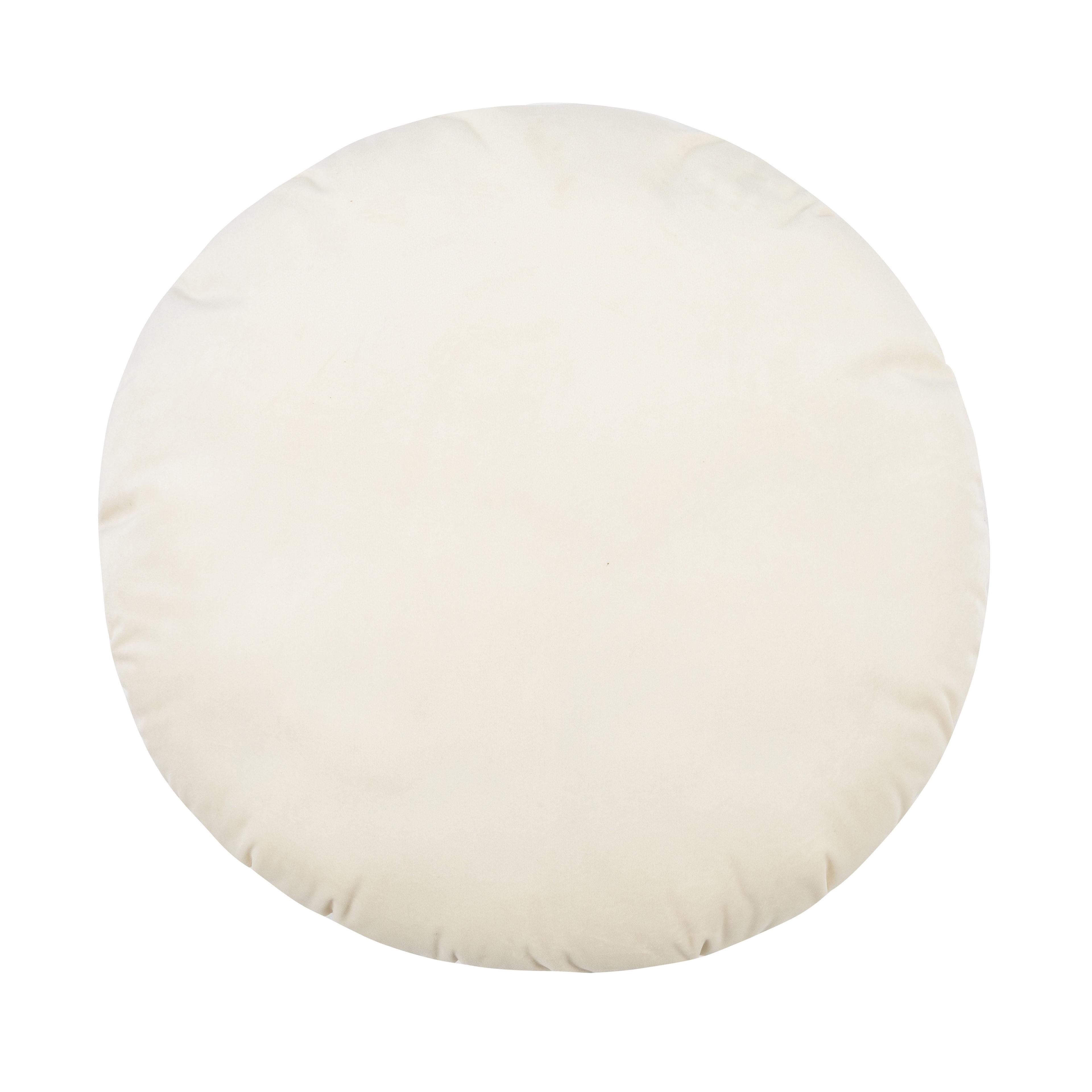 TOV Furniture Potter 20" Cream Round Velvet Pillow