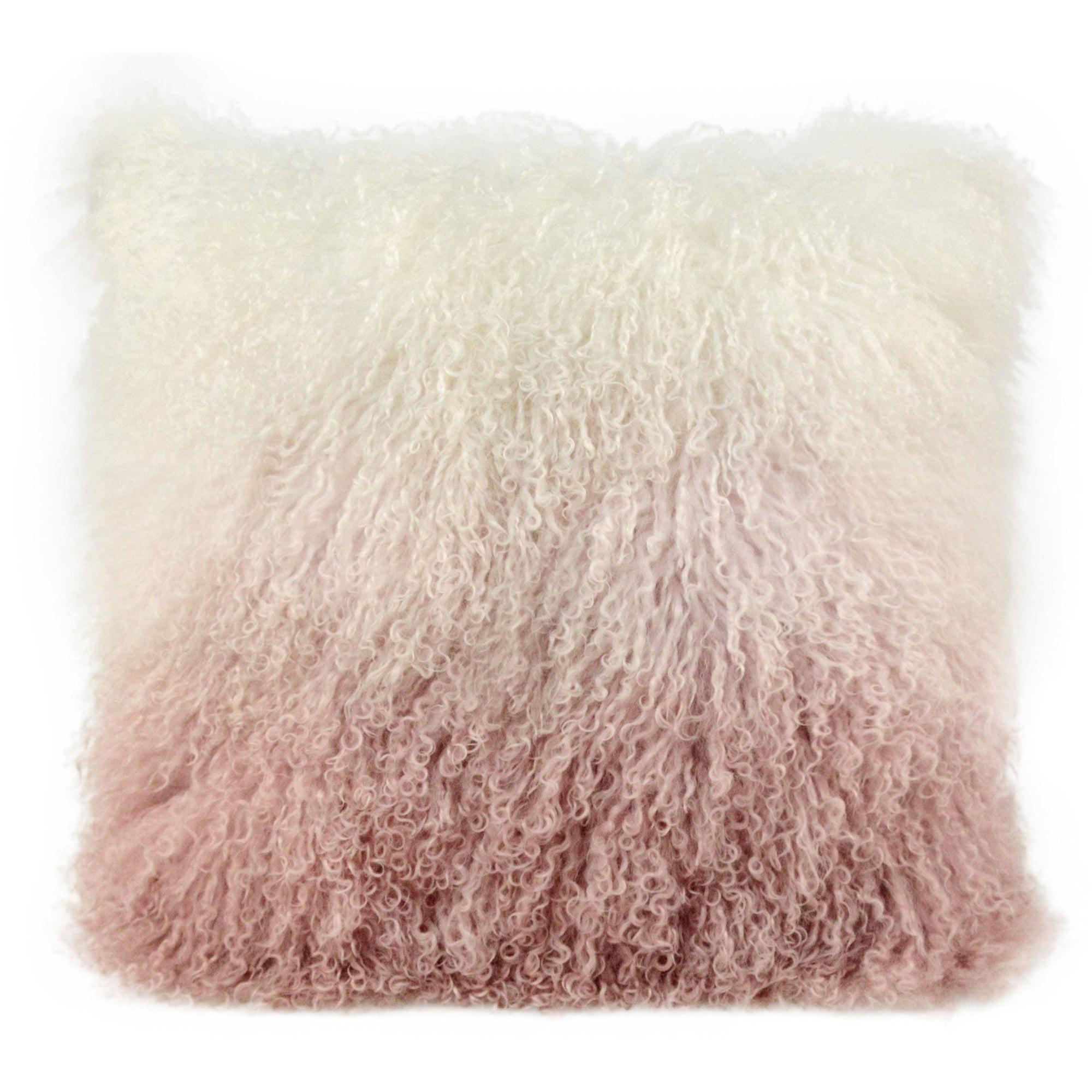 Blush Pink Tibetan Sheep Fur Pillow