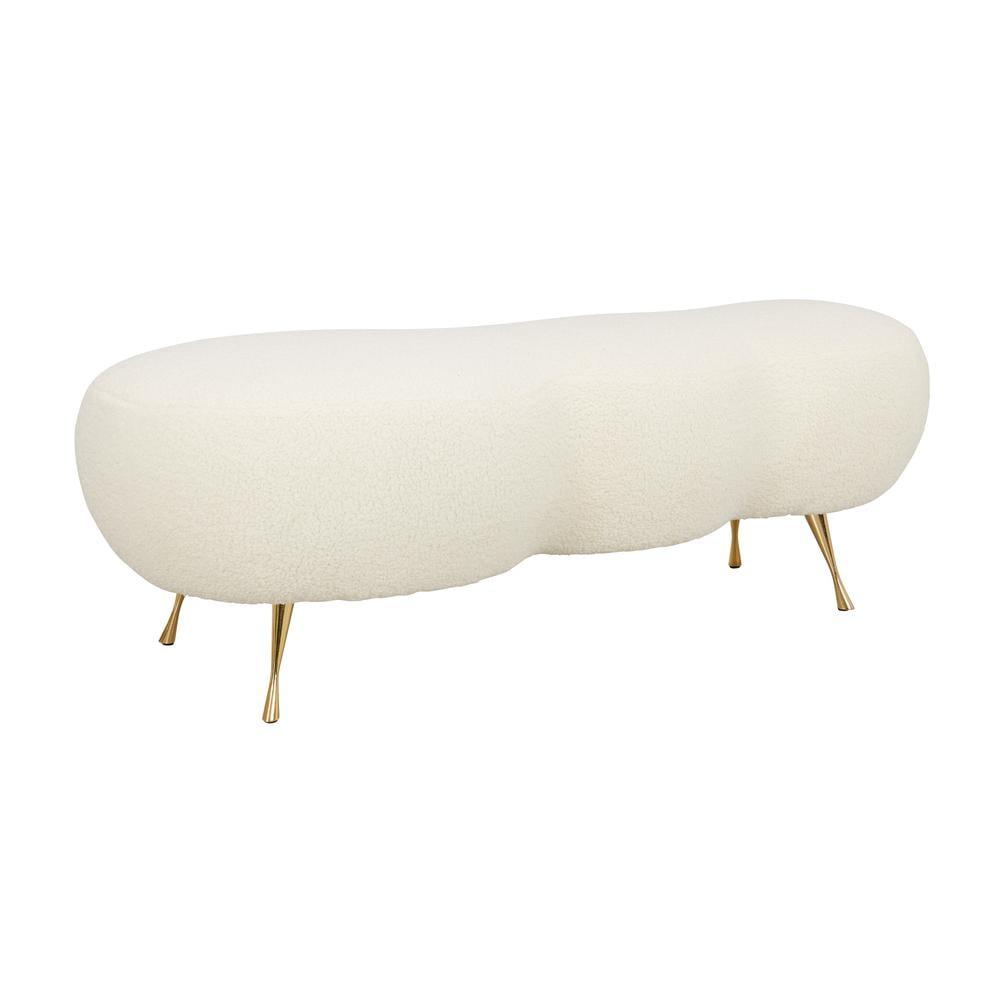 TOV Furniture Welsh Faux Shearling Bench