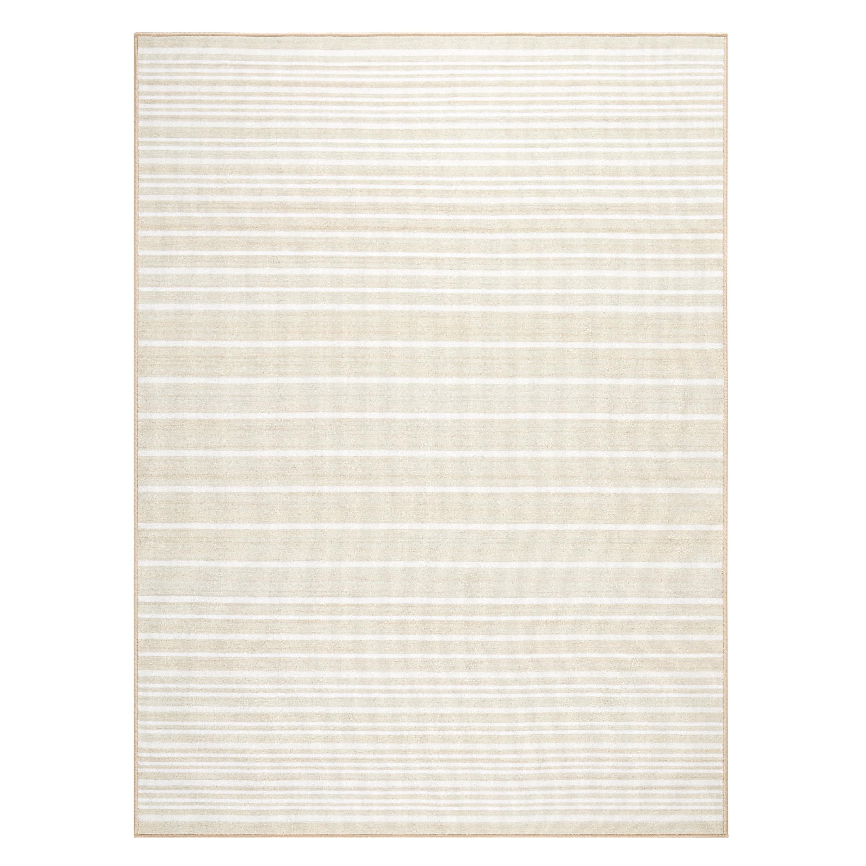 TOWN & COUNTRY BASICS Layne Modern Stripe Everwash Washable Area Rug with Non-Slip Backing