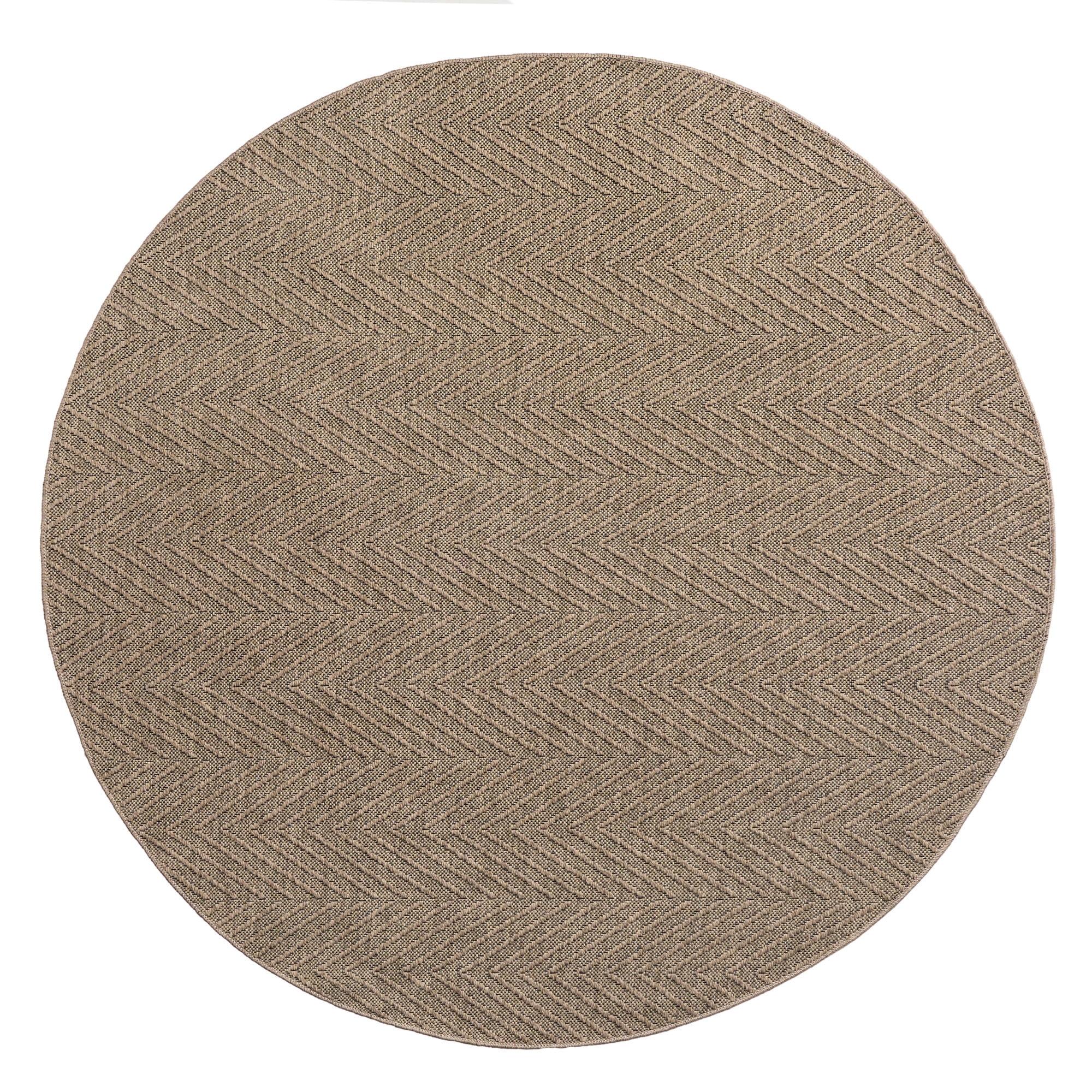 TOWN & COUNTRY BASICS Pax Herringbone Textured Solid Machine Washable Area Rug Brown
