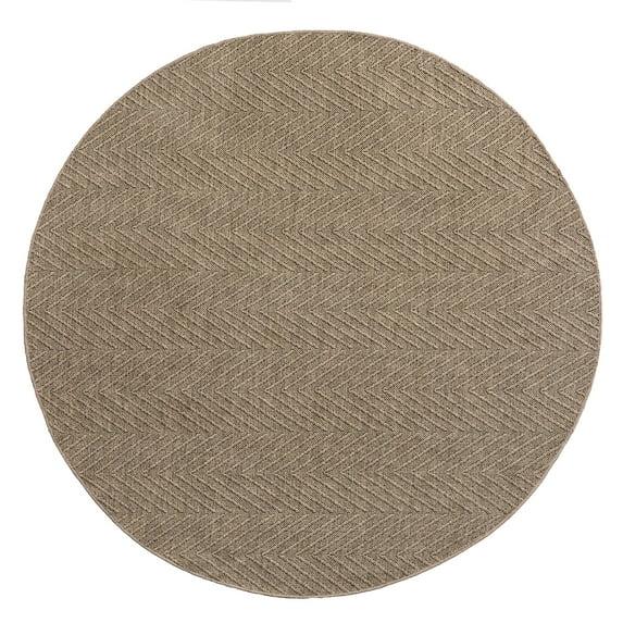 TOWN & COUNTRY BASICS Pax Herringbone Textured Solid Machine Washable Area Rug Brown