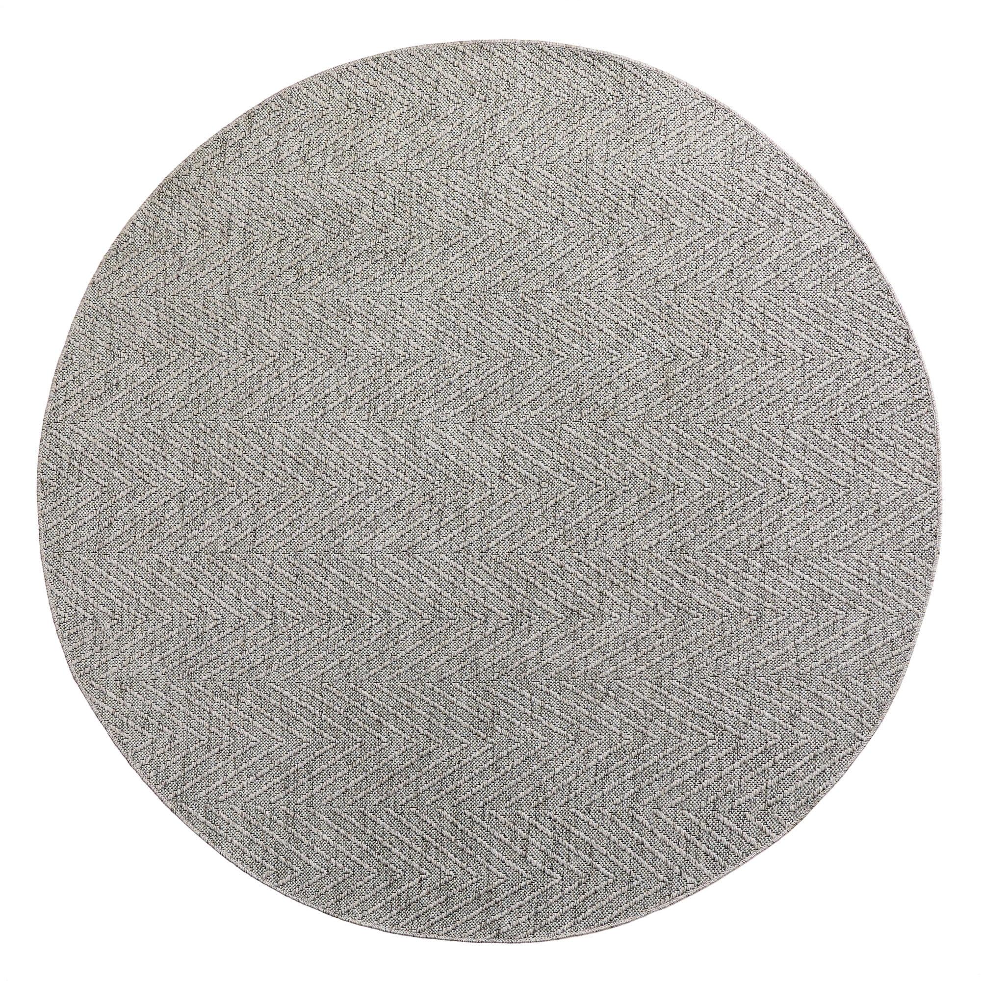 TOWN & COUNTRY BASICS Pax Herringbone Textured Solid Machine Washable Area Rug Grey