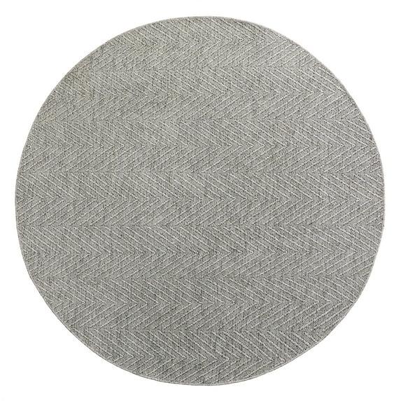 TOWN & COUNTRY BASICS Pax Herringbone Textured Solid Machine Washable Area Rug Grey