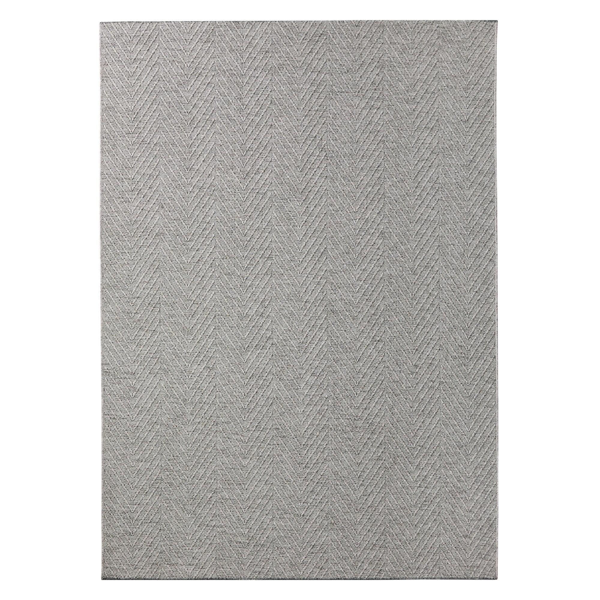 TOWN & COUNTRY BASICS Pax Herringbone Textured Solid Machine Washable Area Rug Grey