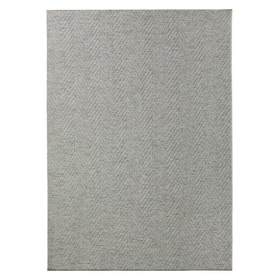 TOWN & COUNTRY BASICS Pax Herringbone Textured Solid Machine Washable Area Rug Grey