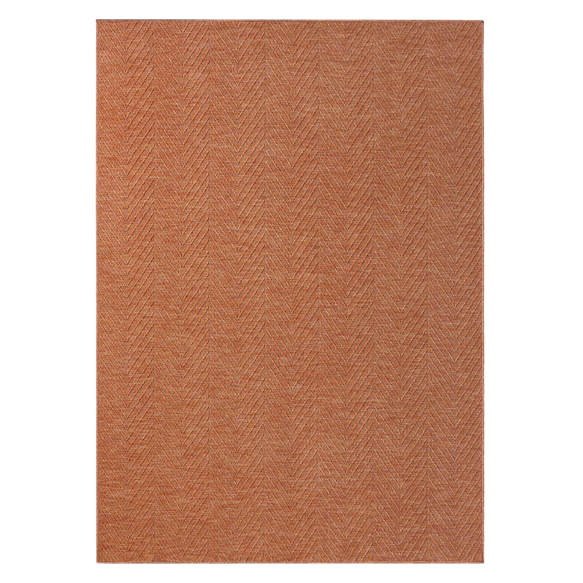 TOWN & COUNTRY BASICS Pax Herringbone Textured Solid Machine Washable Area Rug Rust