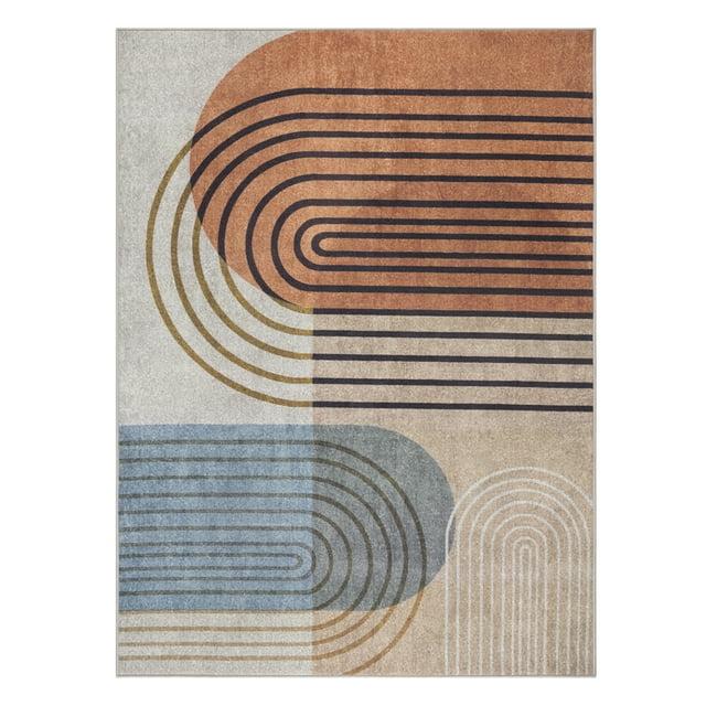 Town & Country Everyday Avani Everwash Non-Slip Backing Area Rug Beige/Rust