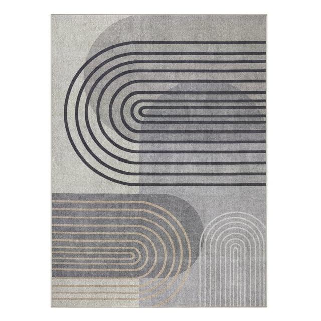 TOWN & COUNTRY EVERYDAY Avani Everwash Non-Slip Backing Area Rug Gray /Blue