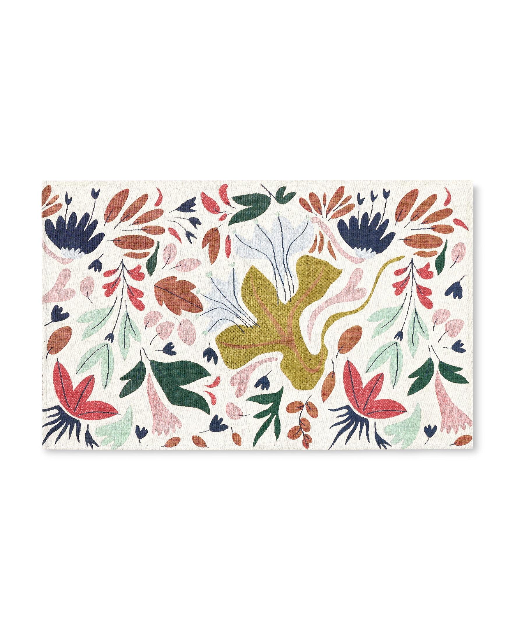 TOWN & COUNTRY LUXE Livie Floral Drip Everwash Washable Multi-Use Decorative Rug with Non-Slip Backing, Cream, 24"x40"