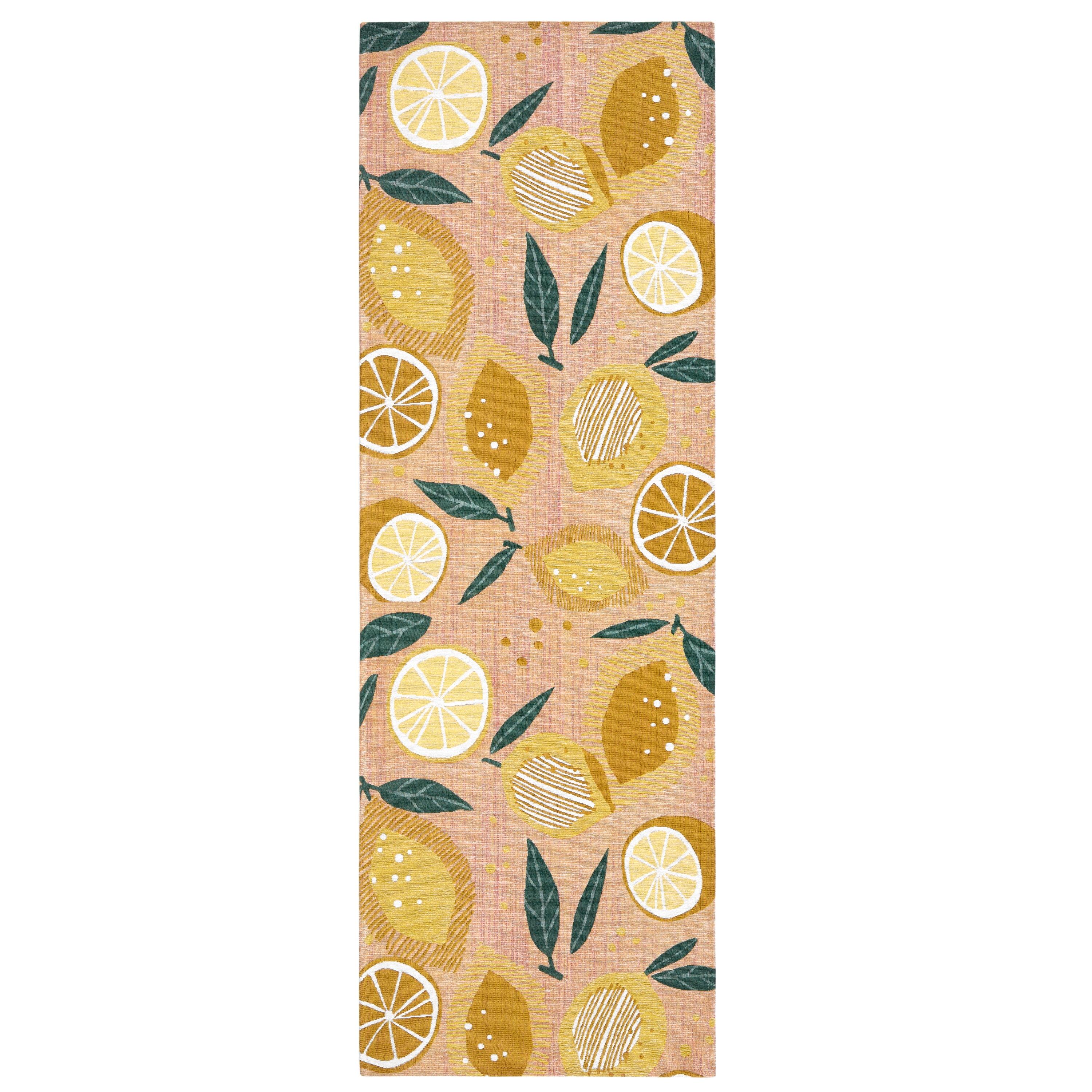 Town & Country Living TOWN & COUNTRY Living Livie Fresh Lemon Everwash Washable Non-Slip Backing Kitchen Runner Rug