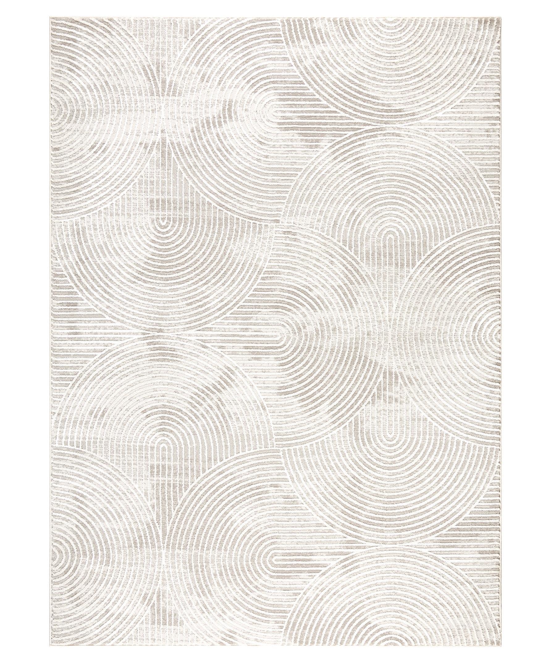 TOWN & COUNTRY Luxe Maya Soft Arches Neutral Indoor Area Rug with High-Low Texture, Ivory/Greige