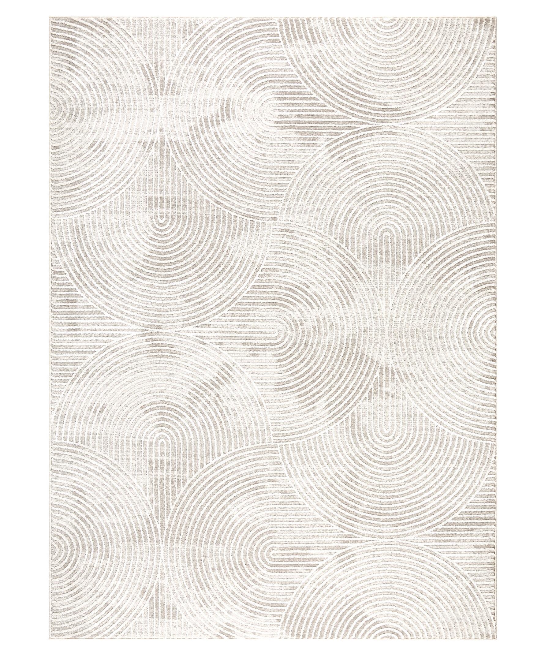 TOWN & COUNTRY Luxe Maya Soft Arches Neutral Indoor Area Rug with High-Low Texture, Ivory/Greige