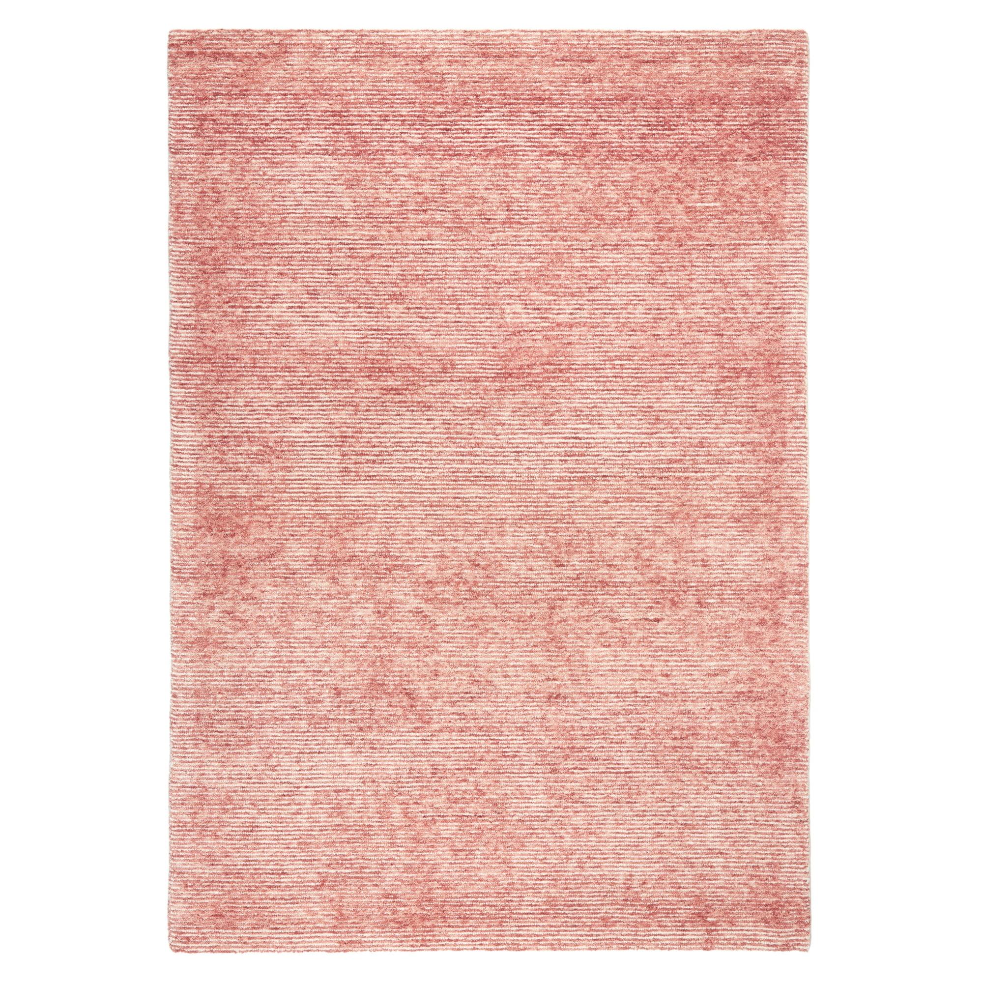 Town & Country Luxe Rita Ribbed Textured Hand Tufted 100% Wool Area Rug, Red/Ivory, 5"x7"