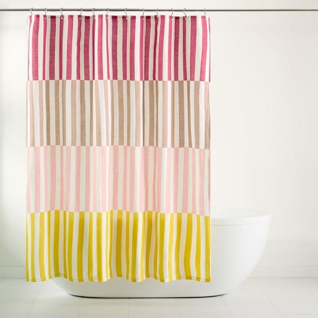 Town & Country Living Town & Country Play Adeline Offset Stripe Fabric Shower Curtain 70"X72"