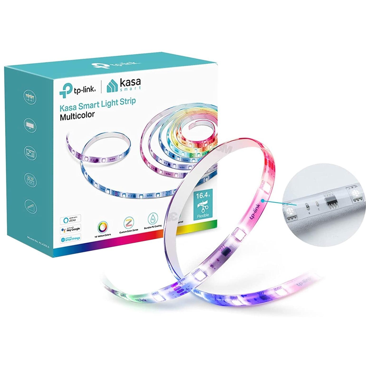 Kasa Smart LED Light Strip, 50 Color Zones RGBIC, 16.4 ft. Wi-Fi LED Strip Works with Alexa, Google Assistant & SmartThings, High Brightness with 16 Million Colors, Trimmable (KL420L5)