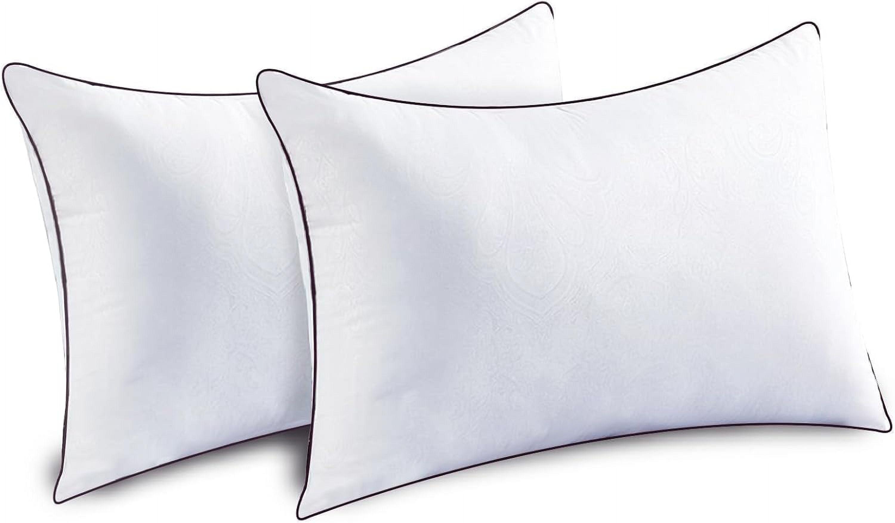 TRAHOO-Pillows Queen Size Set of 2 for Sleeping, Soft and Supportive Bed Pillow for Side and Back Sleeper, Down Alternative Hotel Collection Sleeping Pillows 2 Pack -30x20 Inches