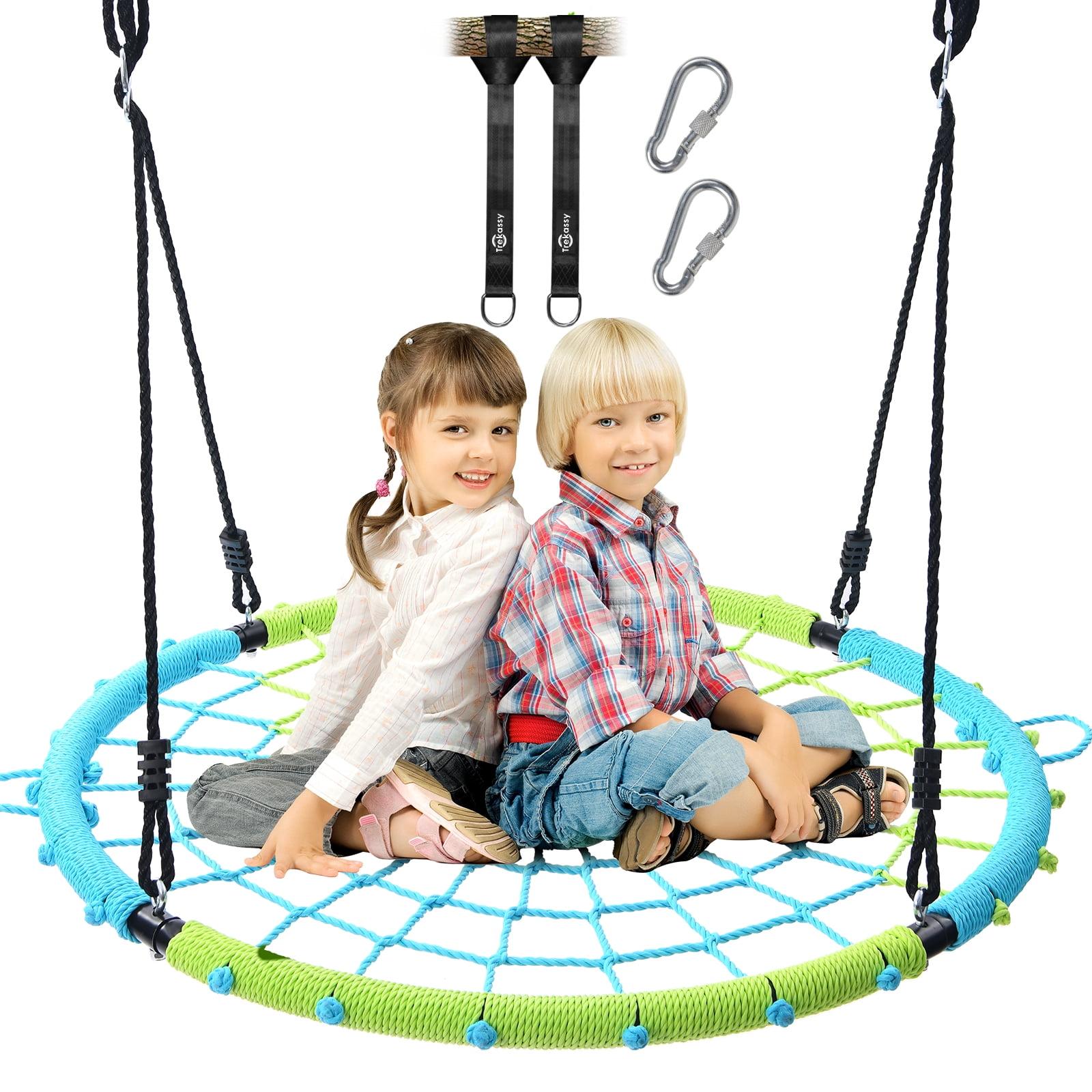 Rainbow 40 Inch Spider Web Swing with Steel Frame and Hanging Straps