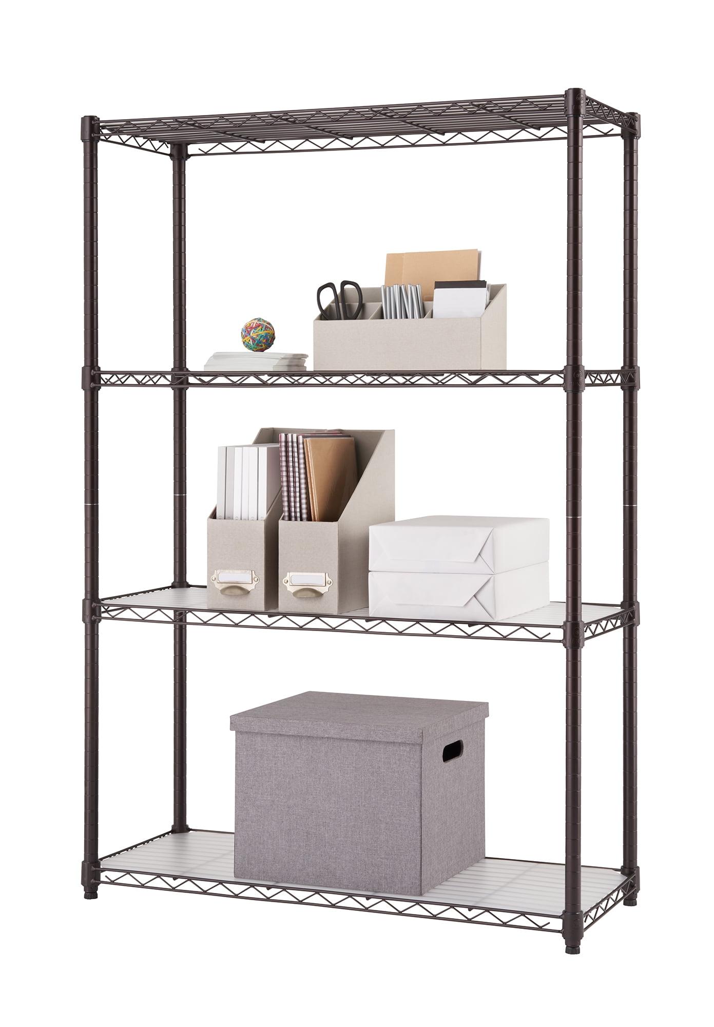 TRINITY EcoStorage 4-Tier Steel NSF Wire Shelving Unit w/ Liners (36 in. W x 14 in. D)