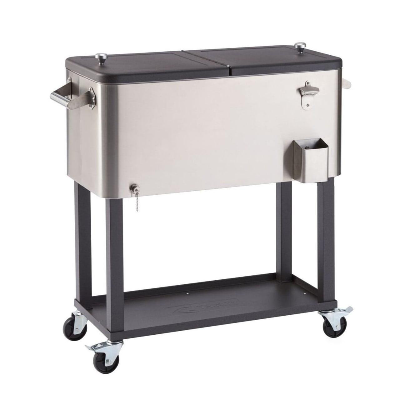 TRINITY 80 Qt./20 Gal. Stainless Steel Wheeled Cooler w/ Cooler Cover