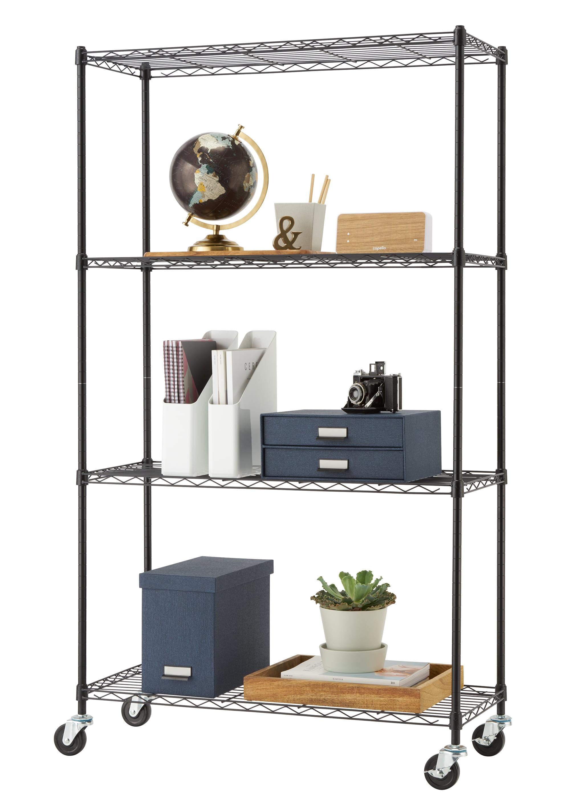 Trinity EcoStorage 4-Tier Black Steel Wire Shelving Unit