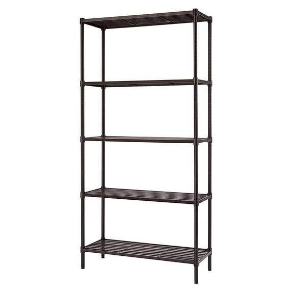 Trinity TRINITY Dark Bronze 5-Tier Steel Slat Shelving Unit (36 in. W x 72 in. H x 14 in. D)
