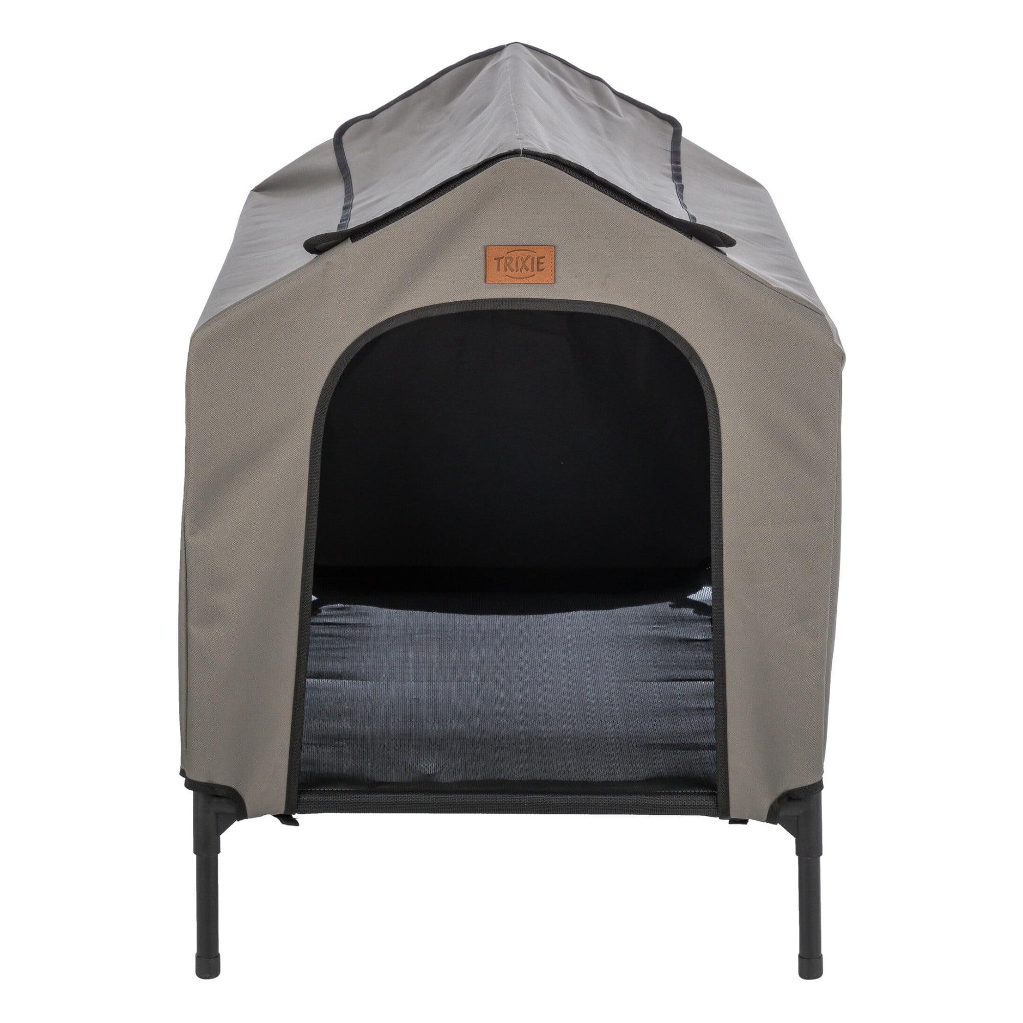 TRIXIE 2-in-1 Elevated Dog House, Portable Pet Camping Cot & Tent, Raised Bed & Dog Shade for Dogs