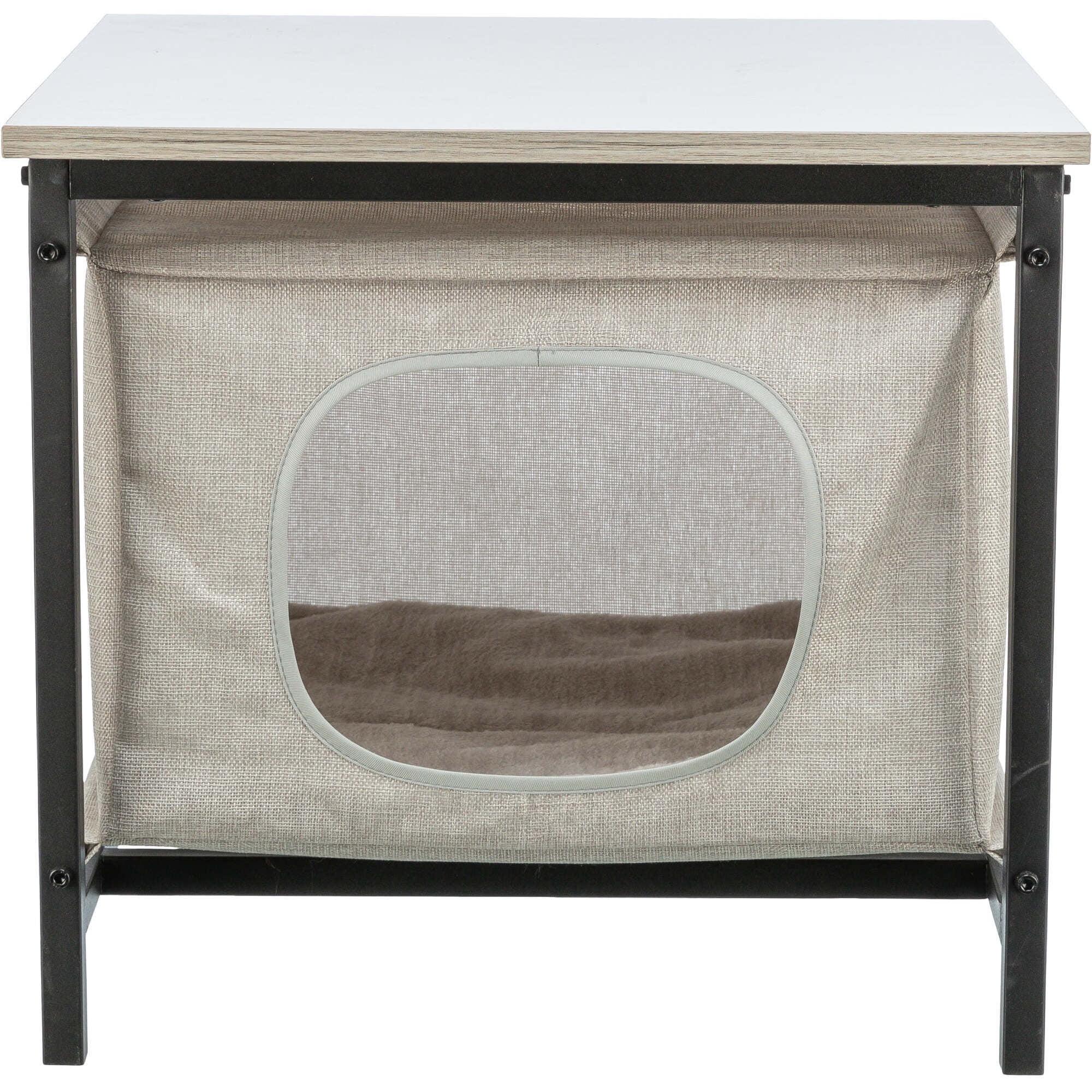 TRIXIE Emmie Indoor Cat Condo, Cat Bed Side Table & Nightstand, Cat Hideaway Cave with Cozy Cushion