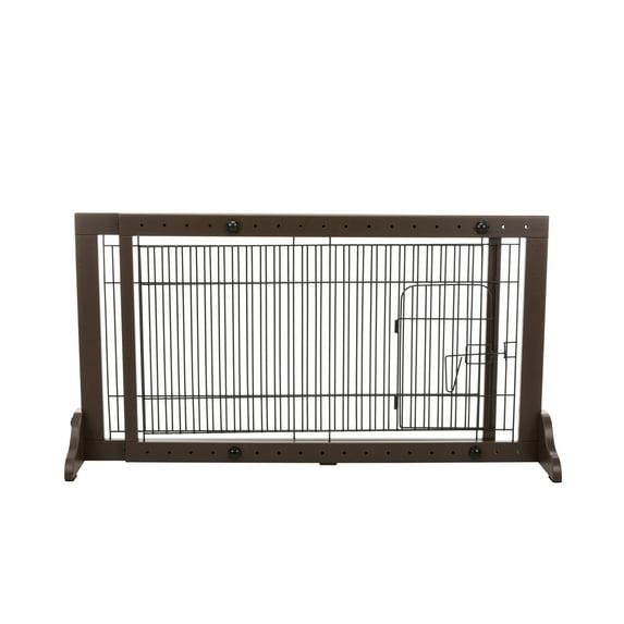 TRIXIE TRIXIE Freestanding Pet Gate with Pet Door, Adjustable Width, 22.5 in Height