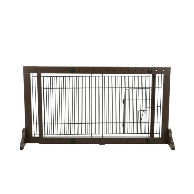 TRIXIE TRIXIE Freestanding Pet Gate with Pet Door, Adjustable Width, 22.5 in Height