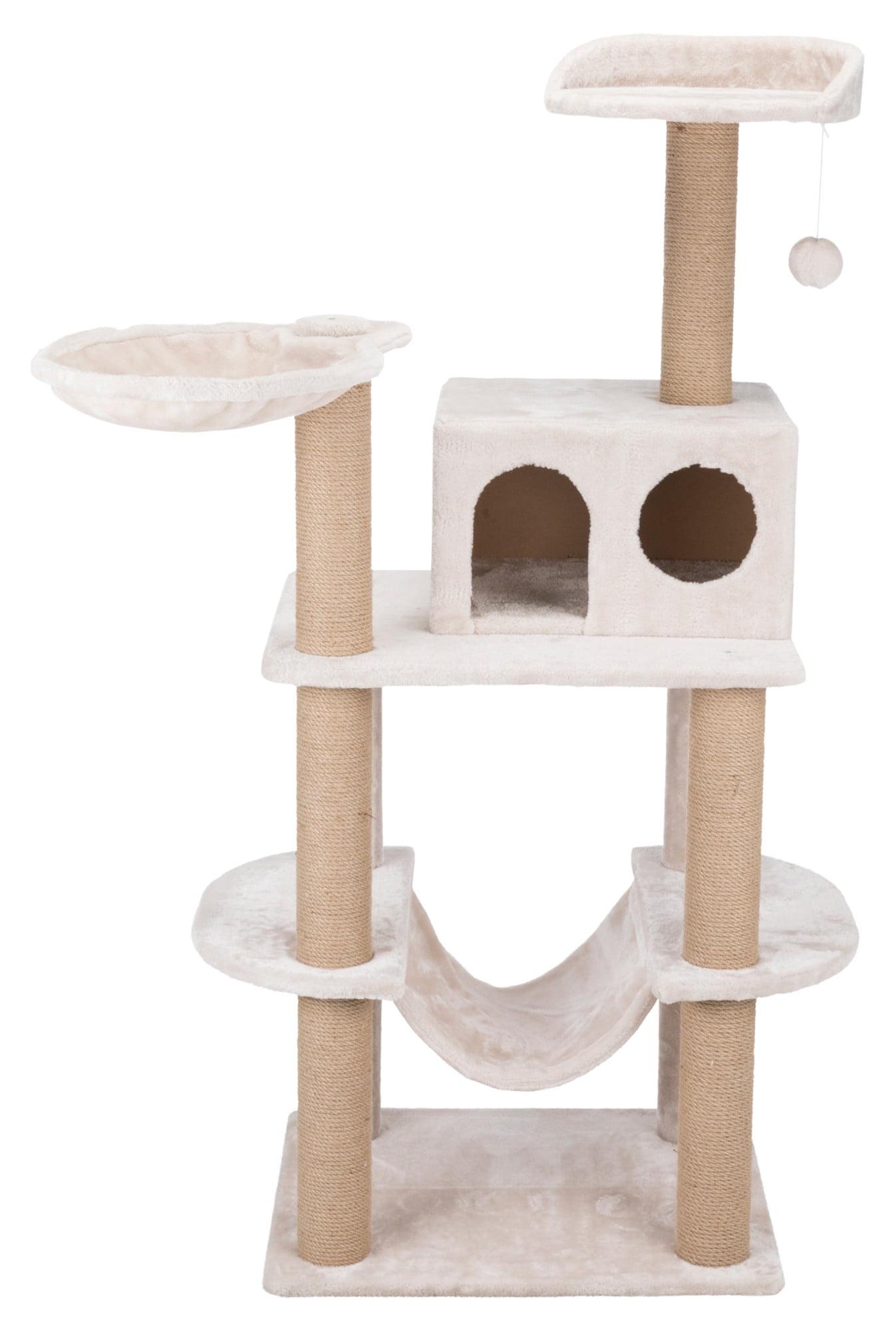 TRIXIE Federico 56" Cat Tower, 4-Level Cat Tree, Sisal Cat Scratching Posts, Plush Condo Platforms Hammock Cat Toy