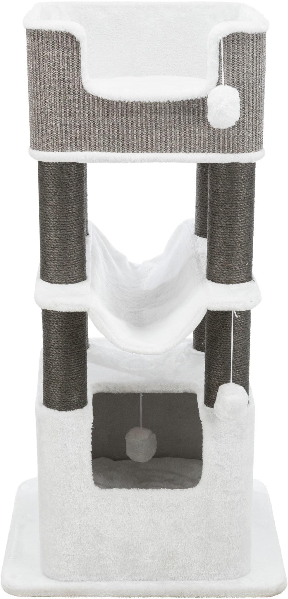 TRIXIE TRIXIE Lucano 43.3" XXL Cat Tree - Sisal Scratching Posts, Plush Covered House, Cat Beds, Platforms, Two Hanging Toys