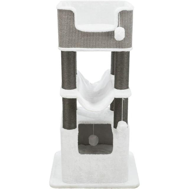 TRIXIE TRIXIE Lucano 43.3" XXL Cat Tree - Sisal Scratching Posts, Plush Covered House, Cat Beds, Platforms, Two Hanging Toys