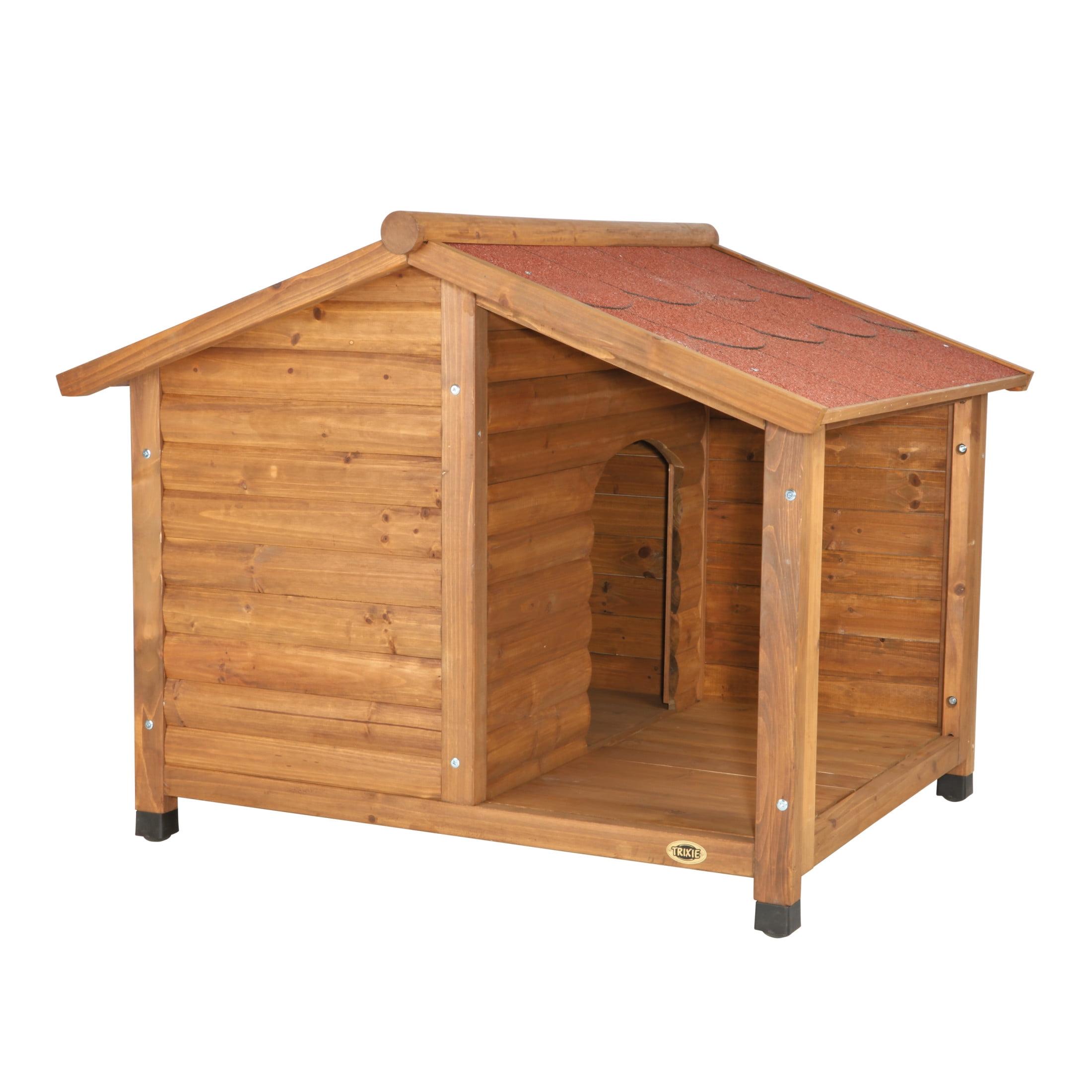 TRIXIE Natura Weatherproof Outdoor Lodge Dog House, Elevated Floor
