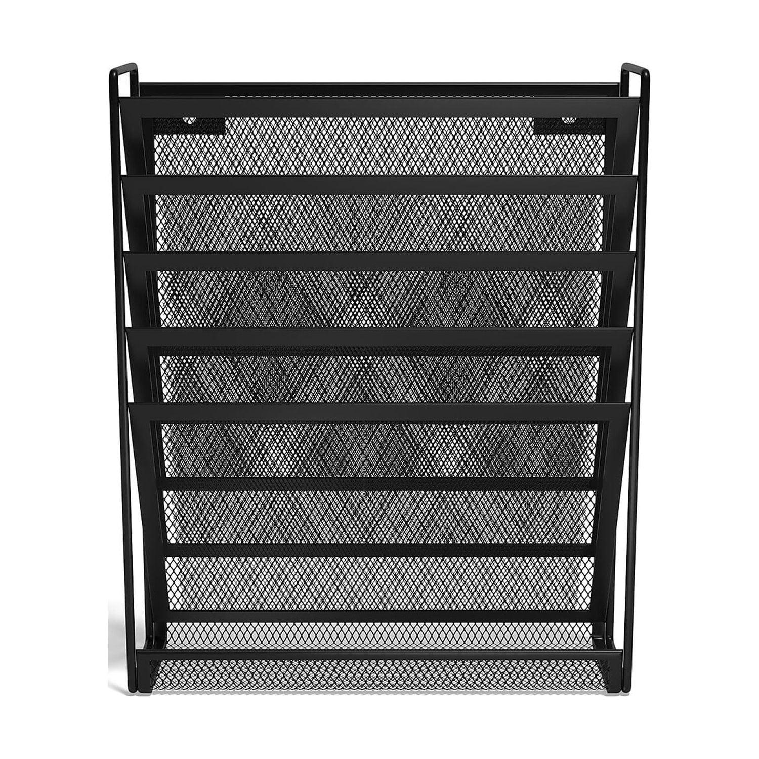 TRU RED 5-Pocket Mesh Letter Wall File Black (TR57582-CC)