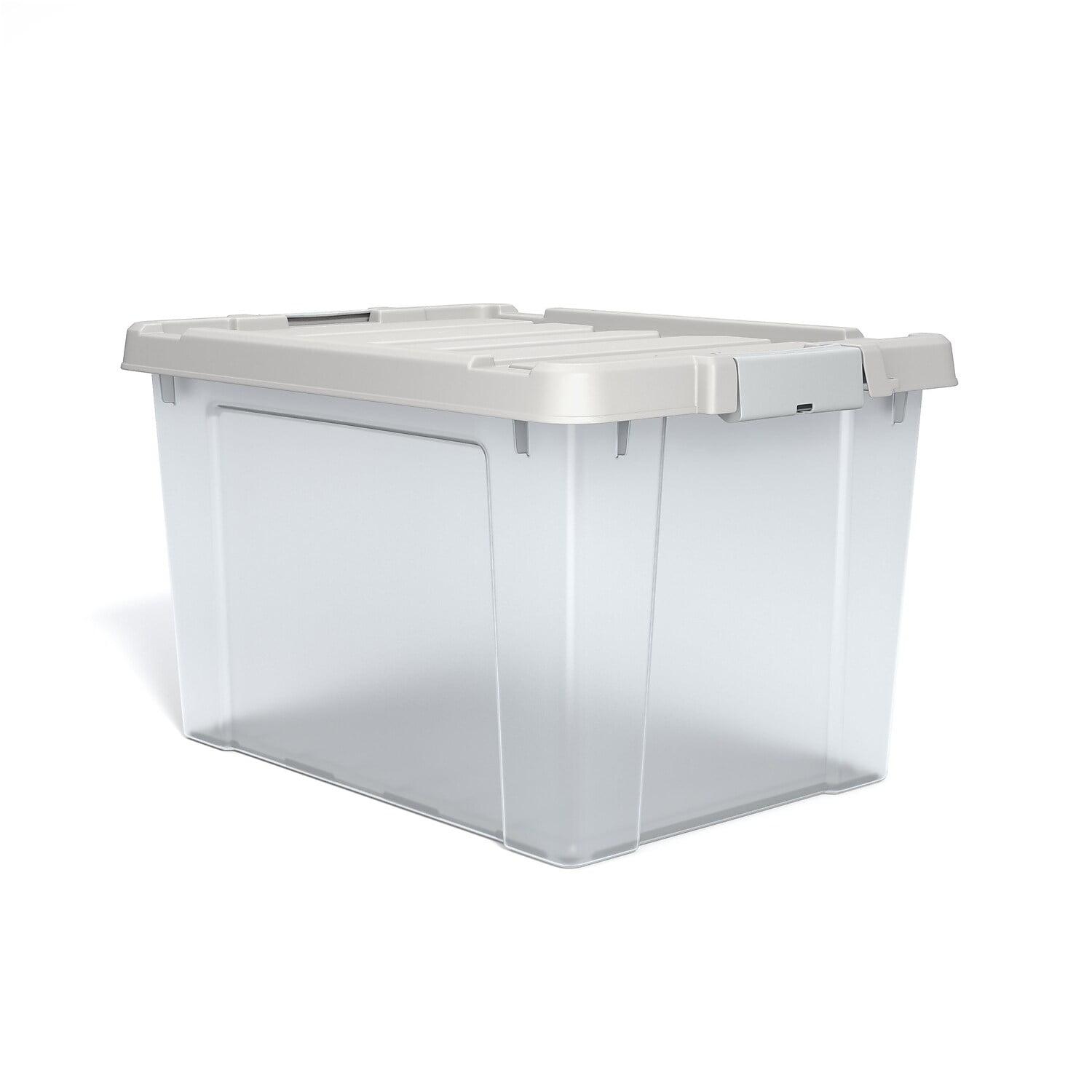 Clear Plastic 19.6 Gallon Stackable Storage Bin with Latch Lid