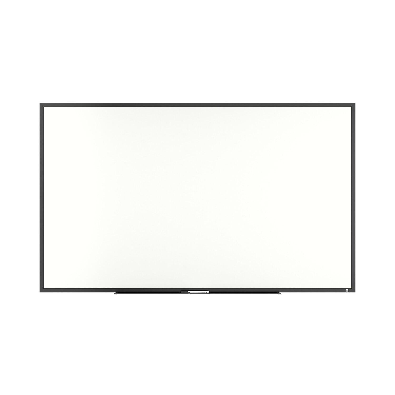 5' x 3' White Melamine Dry Erase Board with Black Aluminum Frame