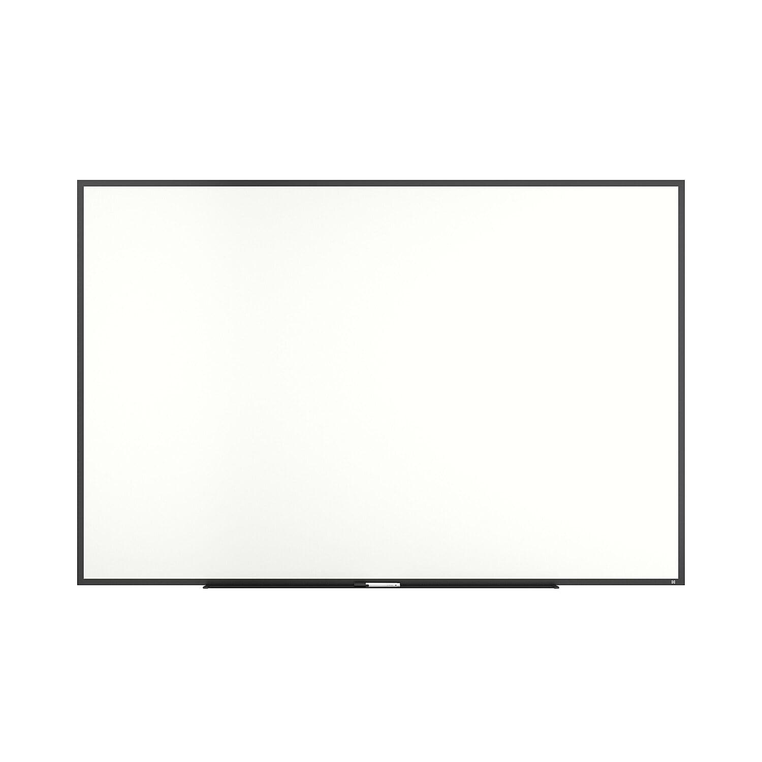 6' x 4' White Melamine Dry Erase Board with Black Aluminum Frame