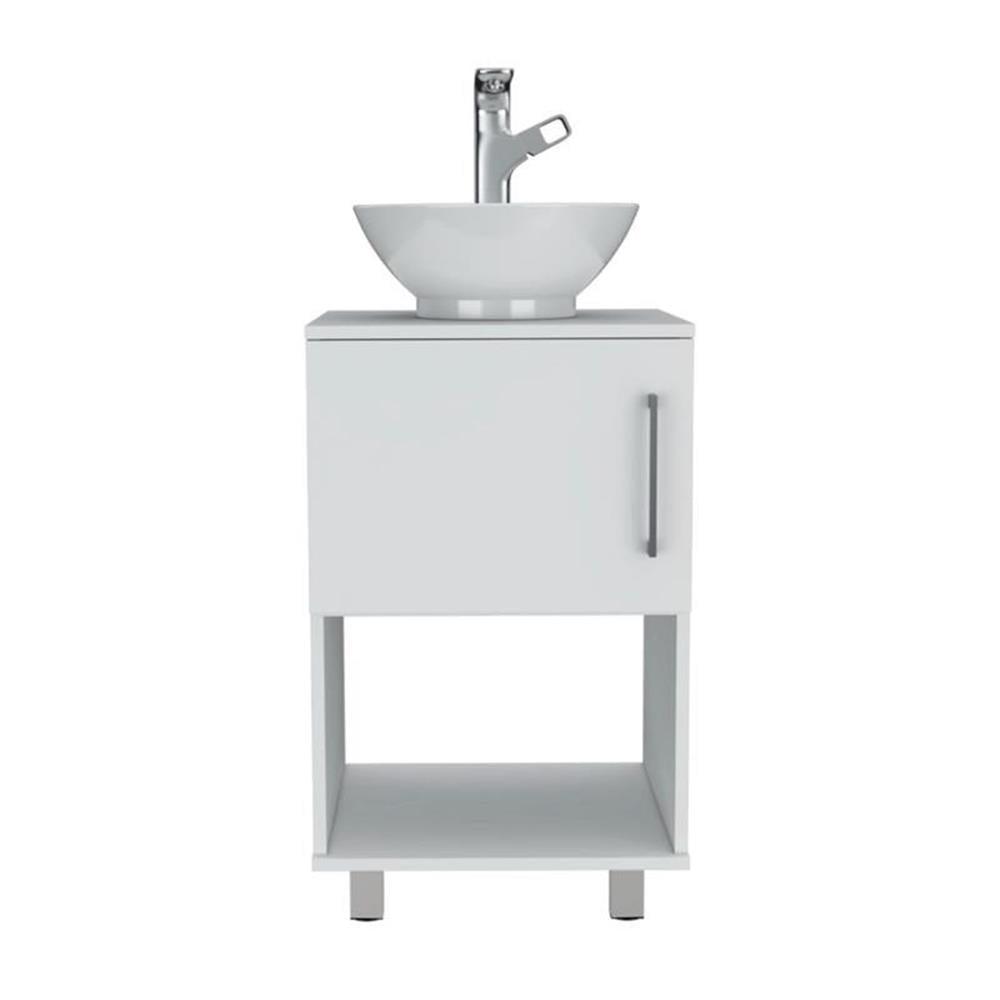 Gouda Sleek 18" White Engineered Wood Single Bathroom Vanity