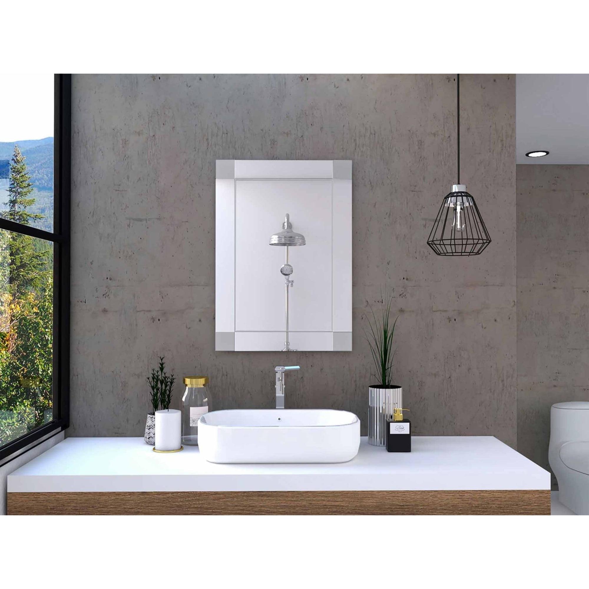 Elegant Frameless Rectangular Vanity Bathroom Mirror