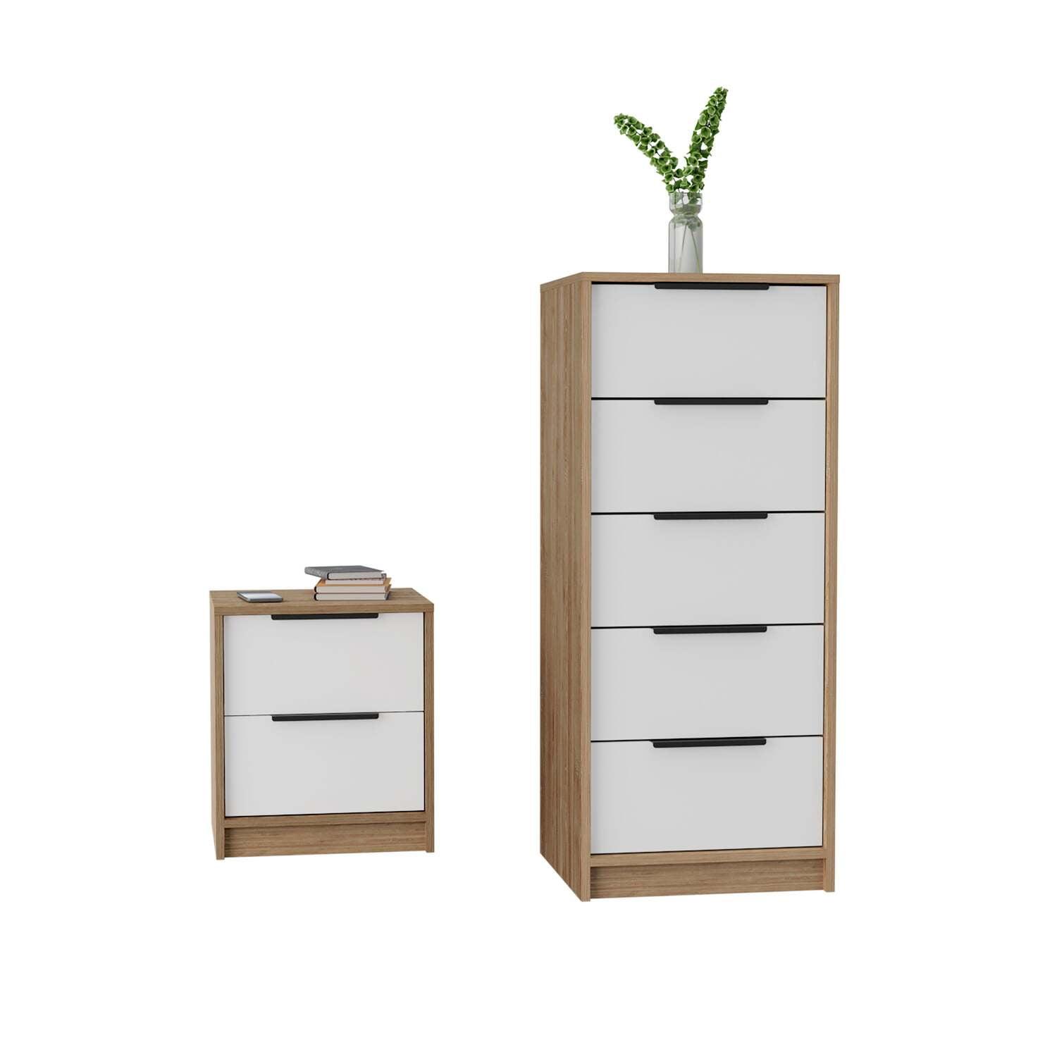 TUHOME Murray 2 Piece Bedroom Set Multi-ColorEngineered Wood