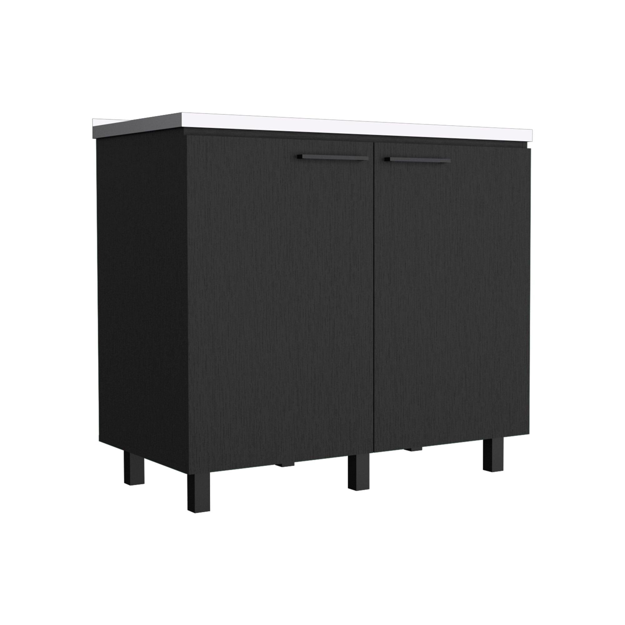 TUHOME Napoles 2 Utility Sink with Cabinet  Engineered Wood Cabinets in  Black