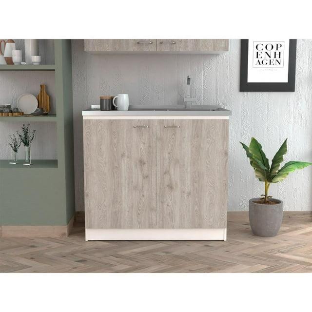 TUHOME Napoles Utility Sink Cabinet With Integrated Steel Sink