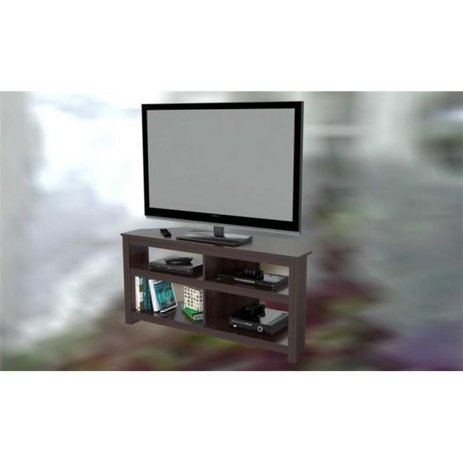 Espresso Melamine Corner TV Stand with Cabinet for 60" TVs