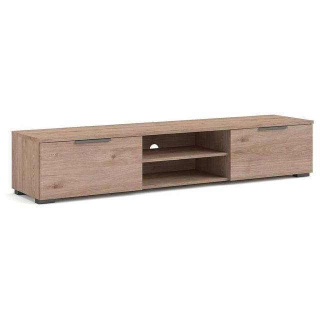 2 Drawer 2 Shelf TV Stand in Brown - Tvilum