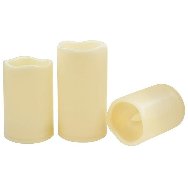 TVTimeDirect - Battery Operated LED Color Changing Flameless Remote Candles Set of 3- Multicolored
